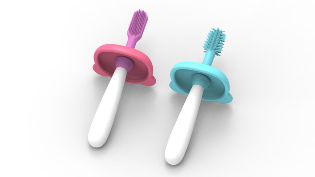 Baby Care Applications 2 Colorful silicone kids toothbrush - gentle bristles for effective cleaning and fun oral care